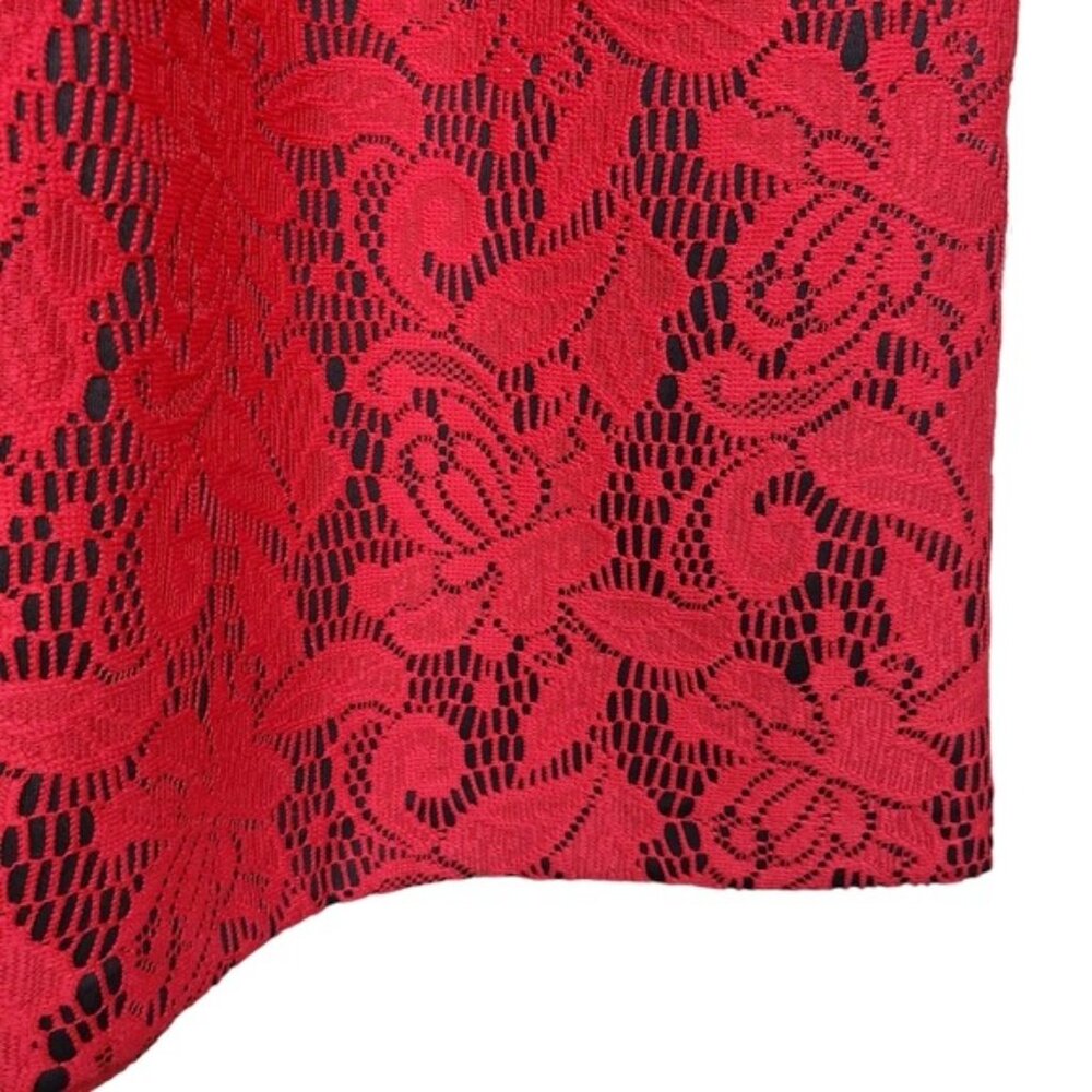New York & Company Womens Red Lace Pleated Skirt Size 12 NWT - Picture 3 of 4